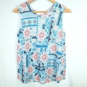J. Jill Love Linen Portofino Medallion Print Tank Small